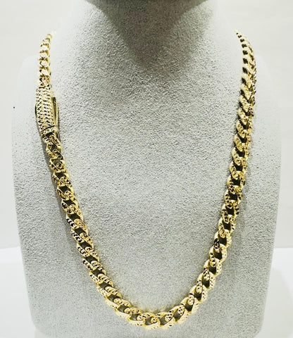 10K GOLD DIAMOND CUT MONACO CHAIN 6.68mm 22", 24.3gm