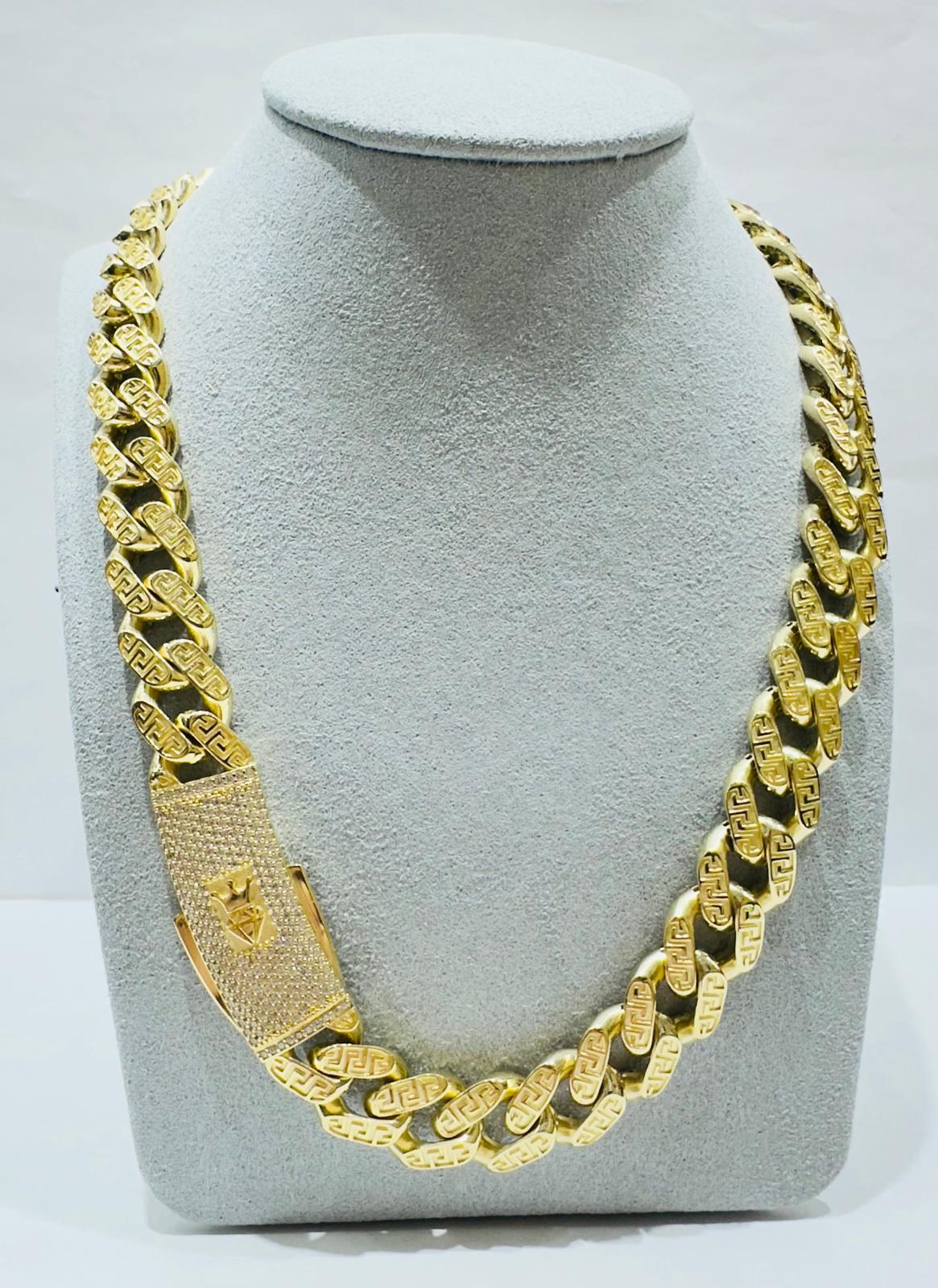 10K GOLD DIAMOND CUT MONACO CHAIN 10.05mm 20", 56.3gm
