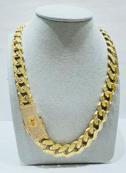 10K GOLD DIAMOND CUT MONACO CHAIN 10.05mm 20", 56.3gm