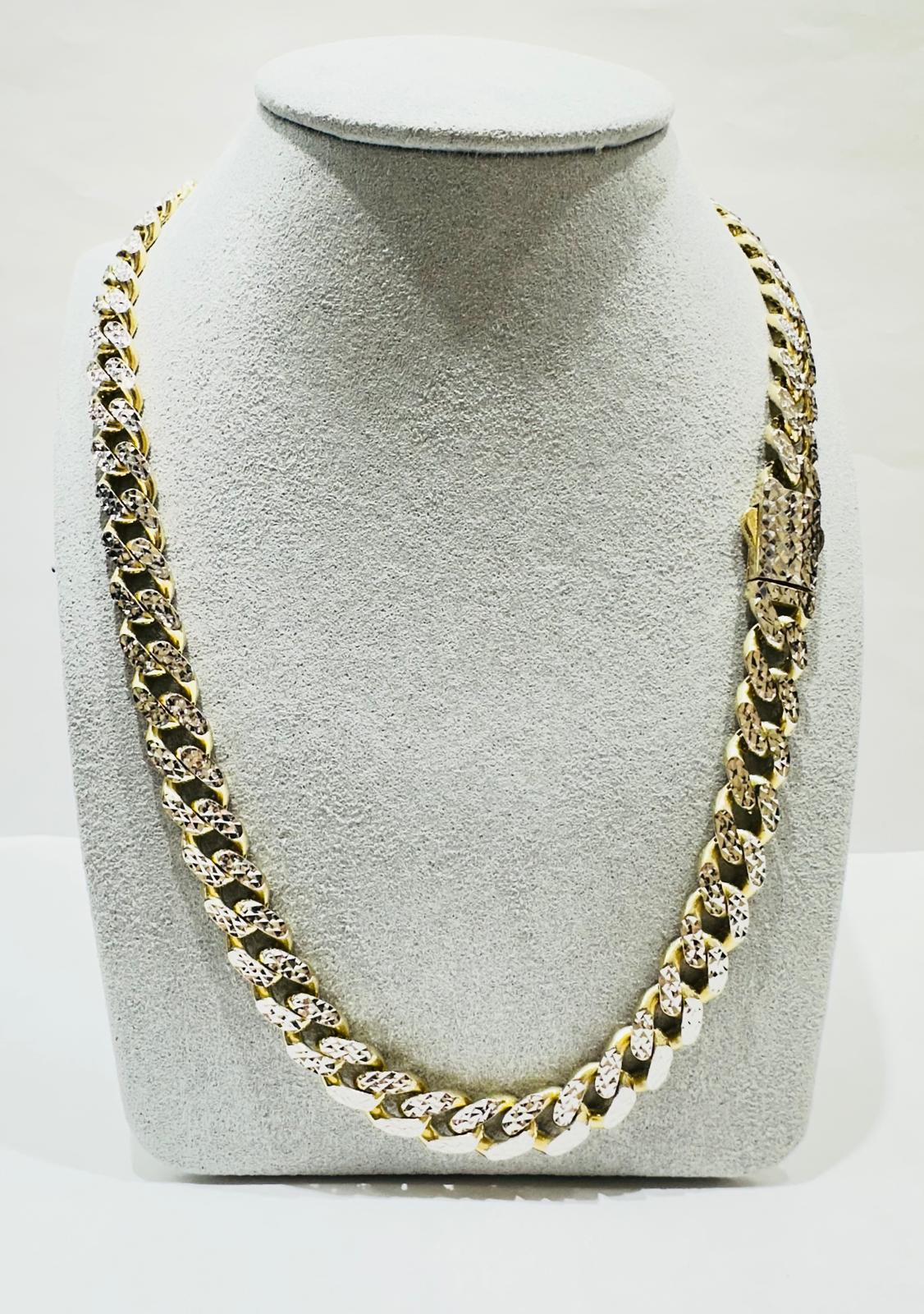 10K GOLD DIAMOND CUT MONACO CHAIN 6.10mm 18", 22.3gm