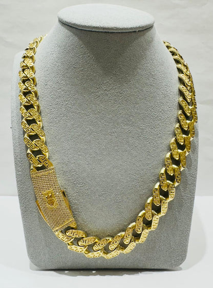 10K GOLD DIAMOND CUT MONACO CHAIN 10.05mm 20", 56.3gm