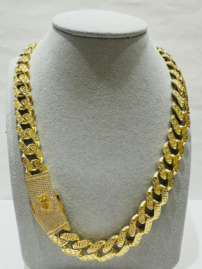 10K GOLD DIAMOND CUT MONACO CHAIN 10.05mm 20", 56.3gm