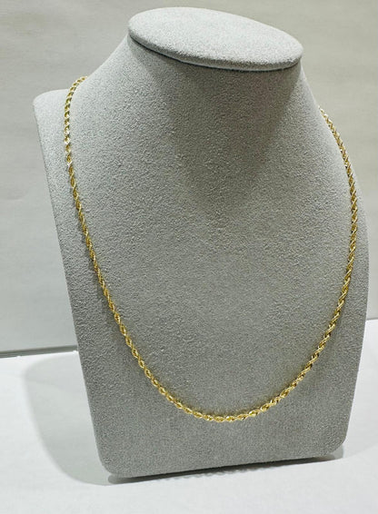 10K GOLD HOLLOW ROPE CHAIN WITH 24", WEIGHT 2.0 gm