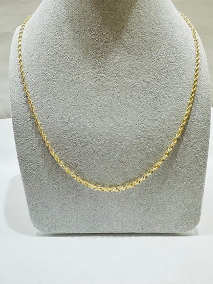 10K GOLD HOLLOW ROPE CHAIN WITH 24", WEIGHT 2.0 gm
