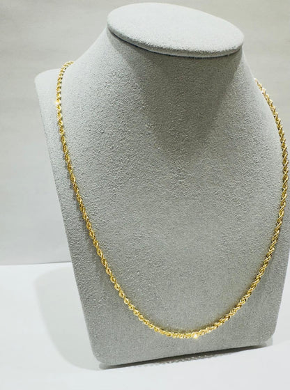 10K GOLD HOLLOW ROPE CHAIN 26", WEIGHT 2.7 gm, WIDTH 2.24 mm