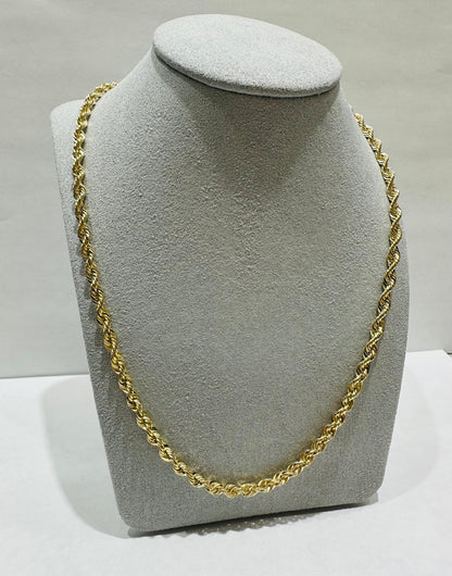 10K GOLD HOLLOW ROPE CHAIN 22", WEIGHT 5.8 gm, WIDTH 4.12 mm