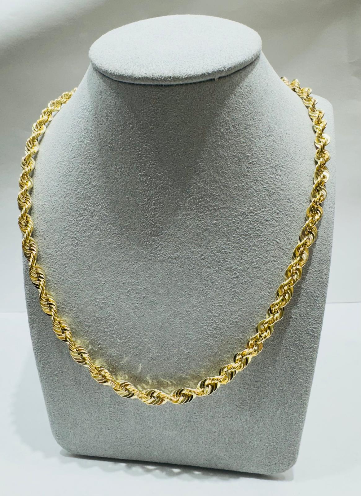 10K GOLD HOLLOW ROPE CHAIN 26", WEIGHT 13.1 gm, WIDTH 5.24 mm