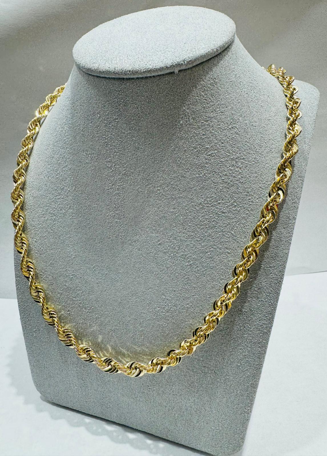 10K GOLD HOLLOW ROPE CHAIN 26", WEIGHT 13.1 gm, WIDTH 5.24 mm
