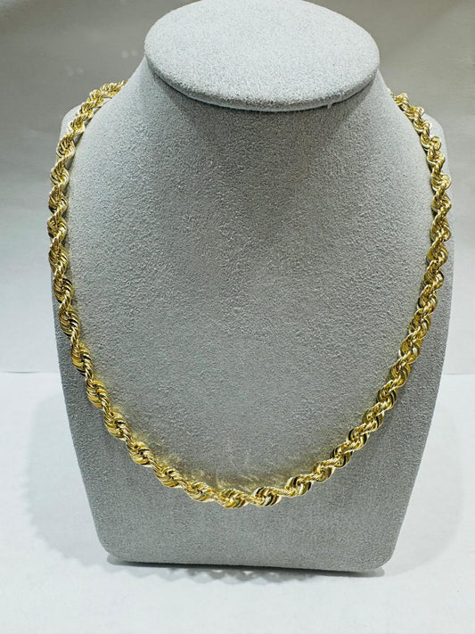10K GOLD HOLLOW ROPE CHAIN 26", WEIGHT 13.1 gm, WIDTH 5.24 mm