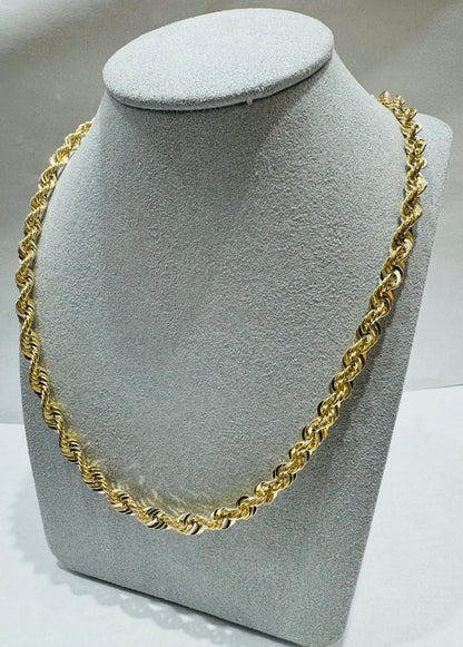10K GOLD HOLLOW ROPE CHAIN 25", WEIGHT 20.4 gm, WIDTH 6.46 mm