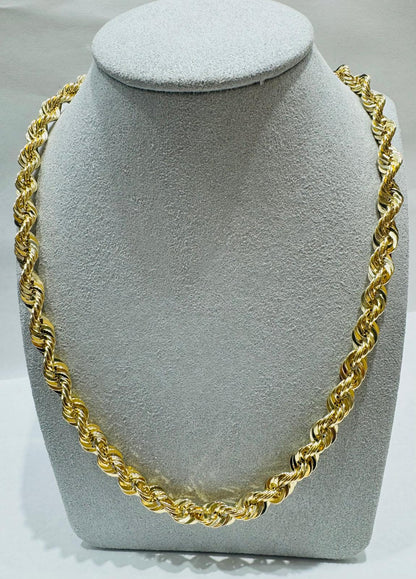10K GOLD HOLLOW ROPE CHAIN 25", WEIGHT 20.4 gm, WIDTH 6.46 mm