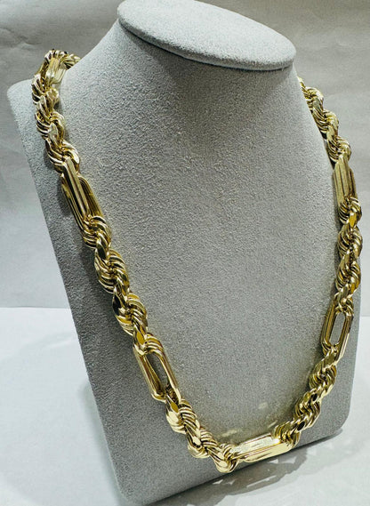 10K GOLD HOLLOW MILANO ROPE CHAIN 24", WEIGHT 52.9 gm, WIDTH 8.52 mm