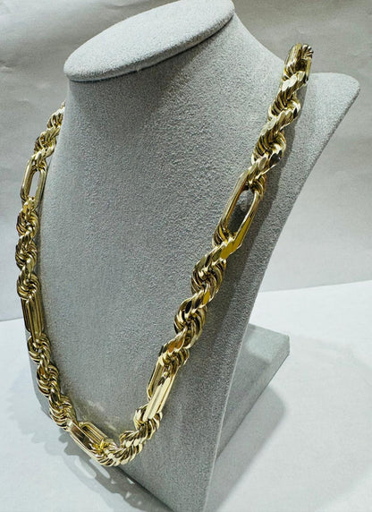 10K GOLD HOLLOW MILANO ROPE CHAIN 24", WEIGHT 52.9 gm, WIDTH 8.52 mm