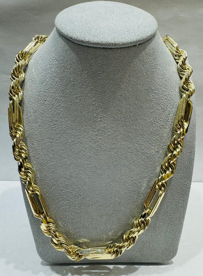 10K GOLD HOLLOW MILANO ROPE CHAIN 24", WEIGHT 52.9 gm, WIDTH 8.52 mm