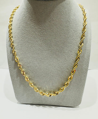 10K GOLD HOLLOW ROPE CHAIN 22" 2.06mm, 9.4gm