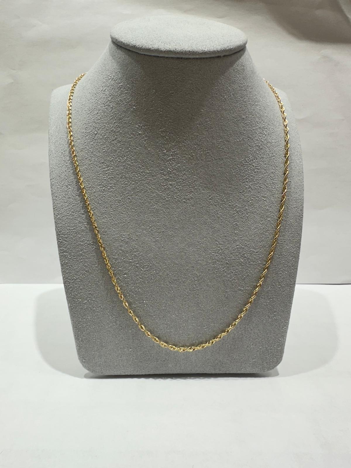 10K GOLD HOLLOW ROPE CHAIN 20" 1.6gm
