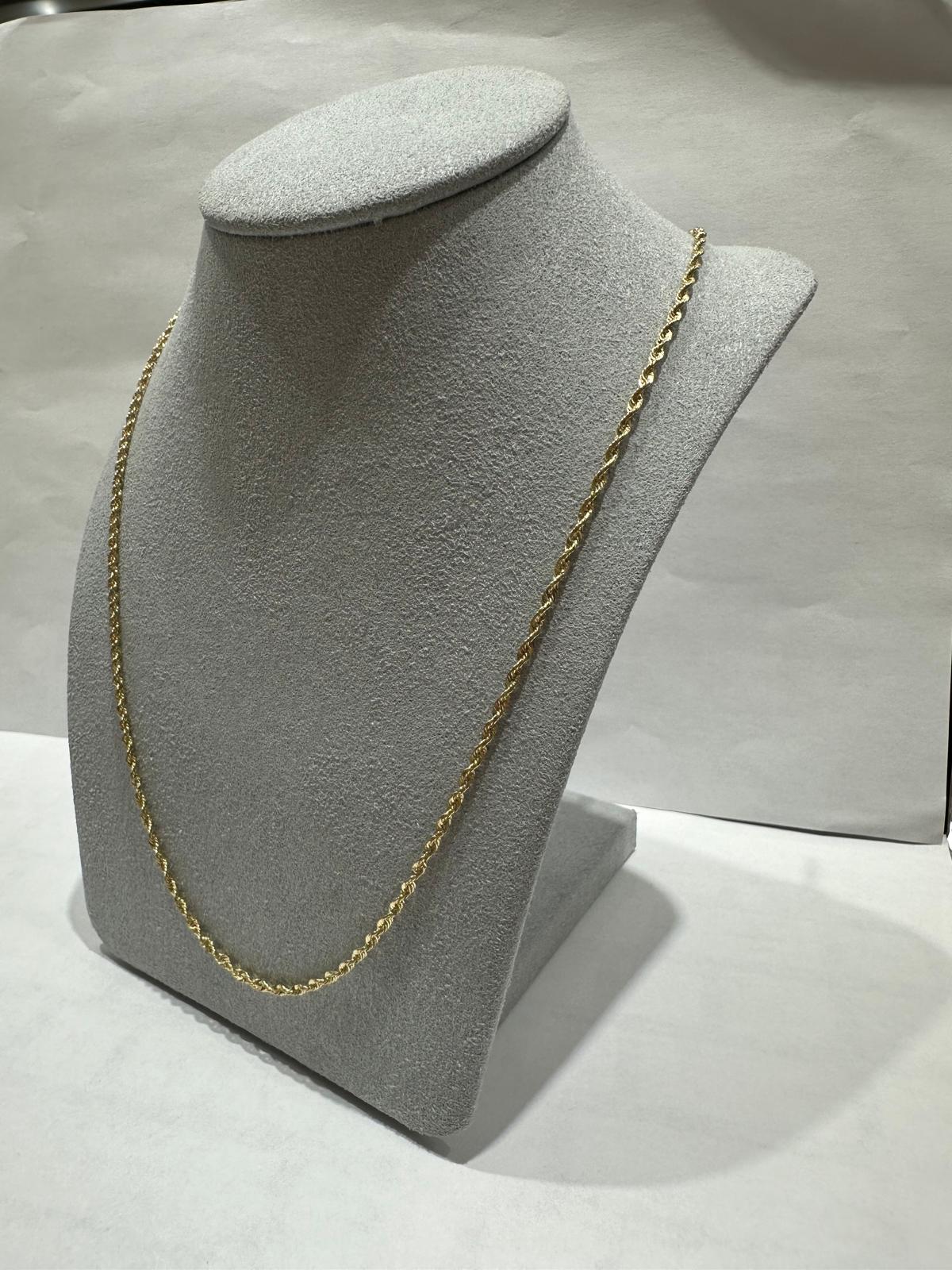 10K GOLD HOLLOW ROPE CHAIN 20" 1.6gm