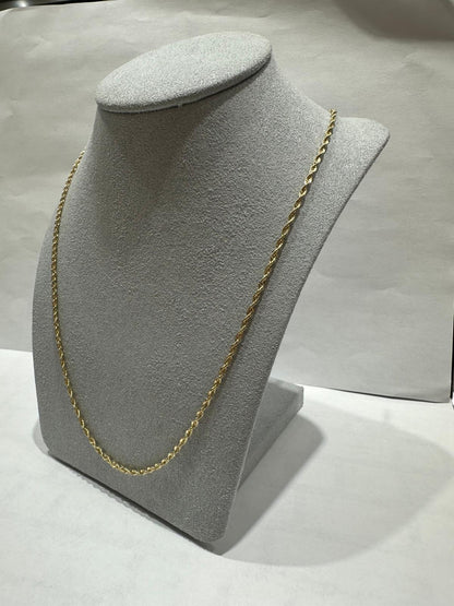 10K GOLD HOLLOW ROPE CHAIN 20" 1.6gm