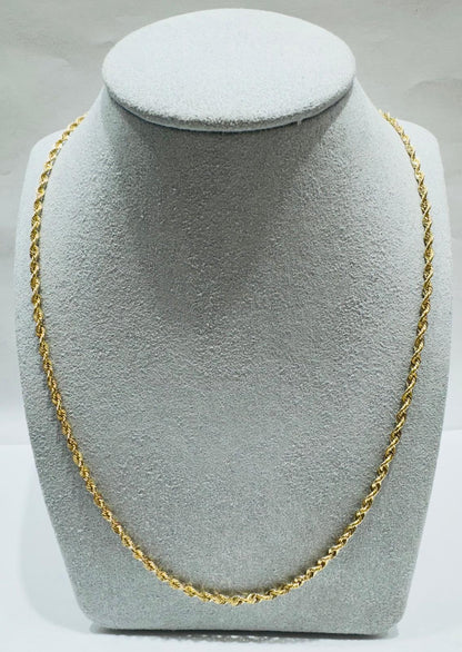 10K GOLD HOLLOW ROPE CHAIN 26", WEIGHT 2.8 gm, WIDTH 2.30 mm