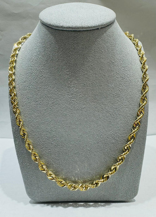 10K GOLD HOLLOW ROPE CHAIN 20", WEIGHT 10.6 gm, WIDTH 5.40 mm