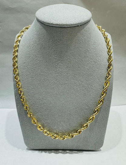 10K GOLD HOLLOW ROPE CHAIN 20", WEIGHT 10.6 gm, WIDTH 5.40 mm