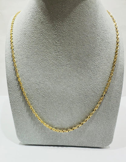 10K HOLLOW ROPE CHAIN 20" 2.25mm, 2.4gm