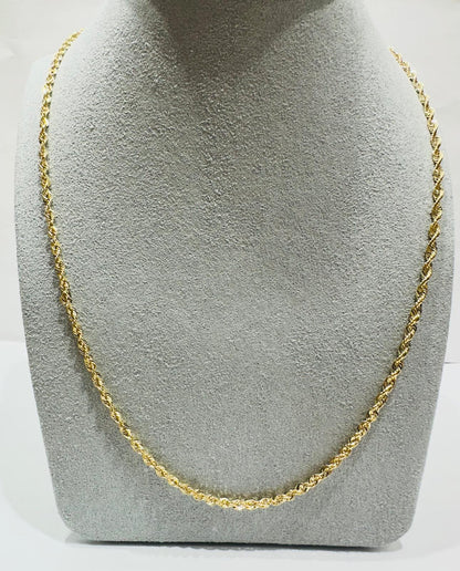 10K HOLLOW ROPE CHAIN 24" 2.25mm, 2.8gm