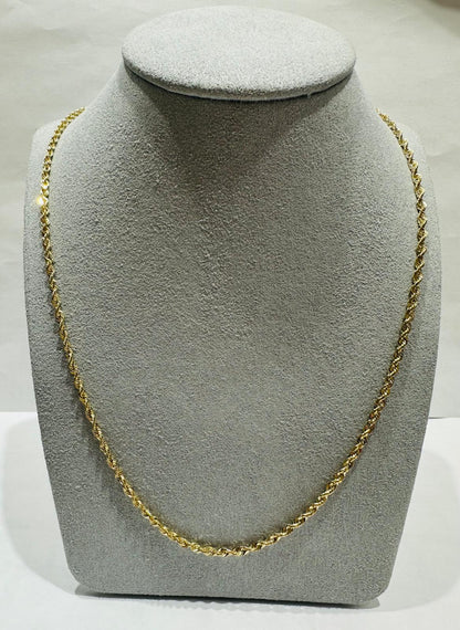 10K HOLLOW ROPE CHAIN 20" 2.25mm, 2.4gm