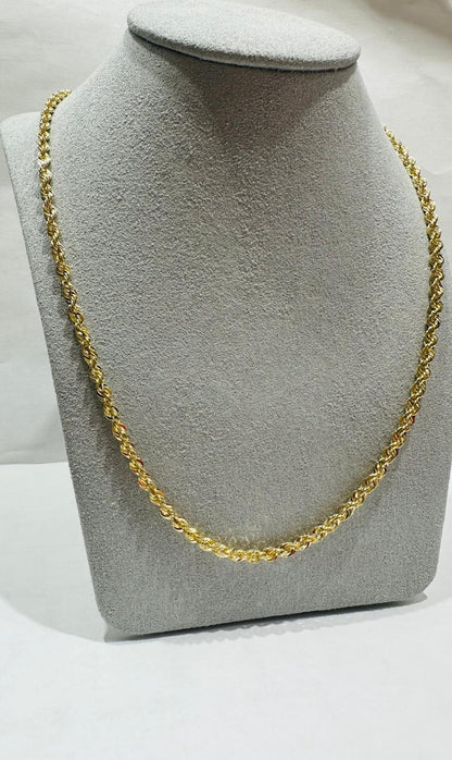 10K HOLLOW ROPE CHAIN 24" 3.25mm, 5.3gm