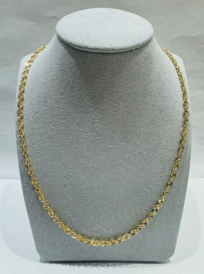 10K GOLD HOLLOW ROPE CHAIN 26", WEIGHT 5.6 gm, WIDTH 3.21 mm