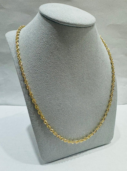 10K GOLD HOLLOW ROPE CHAIN 26", WEIGHT 5.6 gm, WIDTH 3.21 mm