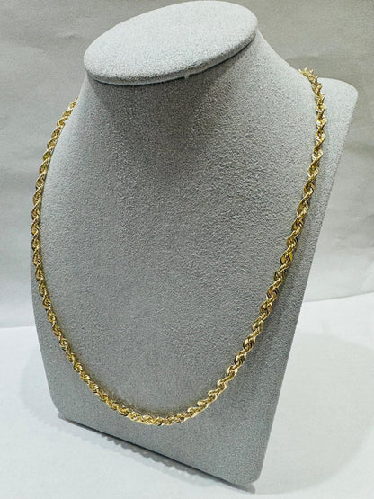 10K GOLD HOLLOW ROPE CHAIN 26", WEIGHT 5.6 gm, WIDTH 3.21 mm