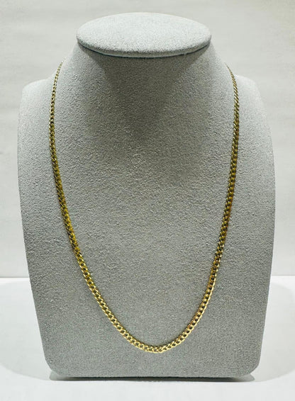 10K GOLD SOLID CUBAN LINK CHAIN 18", WEIGHT 3.2 gm, WIDTH 2.61 mm