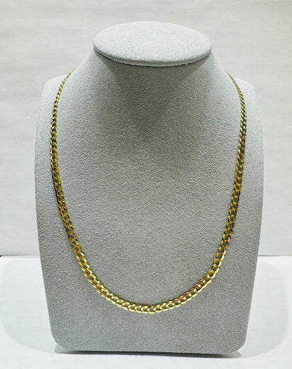 10K GOLD SOLID CUBAN LINK CHAIN 18", WEIGHT 5.3 gm, WIDTH 3.69 mm
