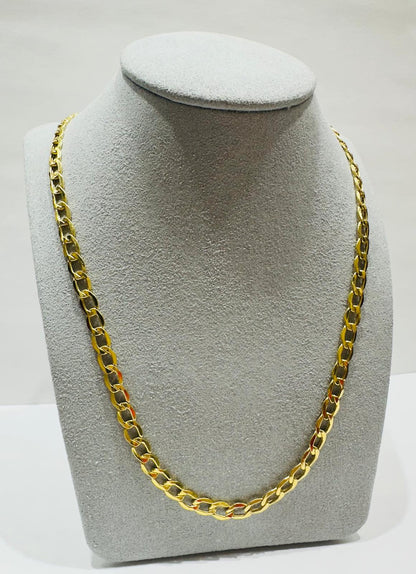10K GOLD HOLLOW CUBAN LINK CHAIN 20", WEIGHT 7.8 gm, WIDTH 5.27 mm