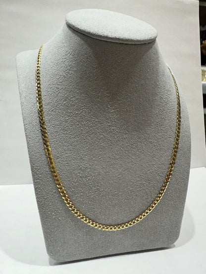 10K GOLD SOLID CUBAN LINK CHAIN 22", WEIGHT 6.0 gm, WIDTH 3.20 mm
