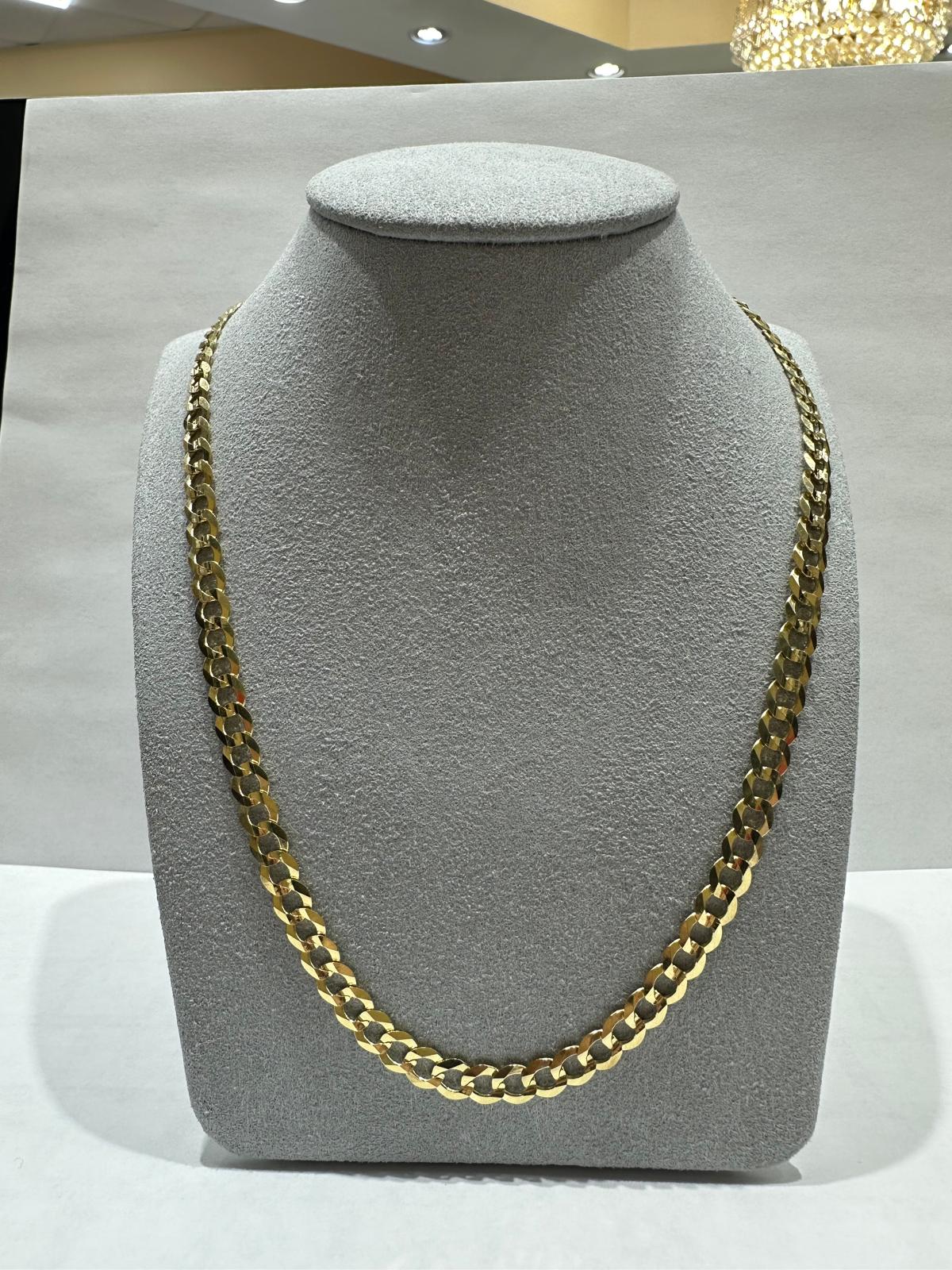 10K GOLD SOLID CUBAN LINK CHAIN 22", WEIGHT 15.5 gm, WIDTH 6 mm
