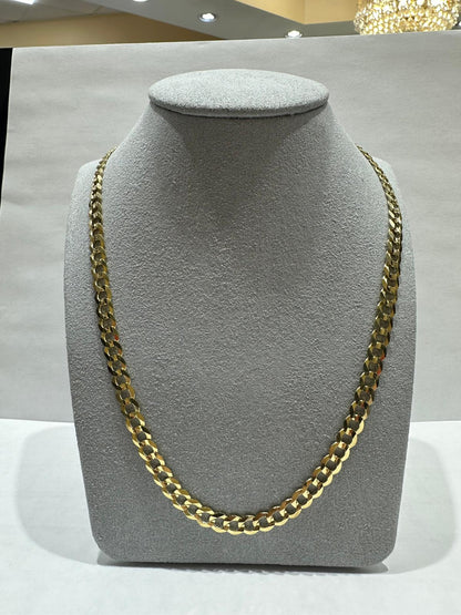 10K GOLD SOLID CUBAN LINK CHAIN 22", WEIGHT 15.5 gm, WIDTH 6 mm
