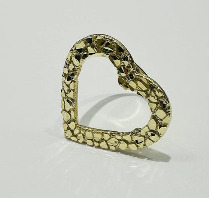 10K GOLD NUGGET HEART RING, SIZE: 6.5, Weight: 3.2gm