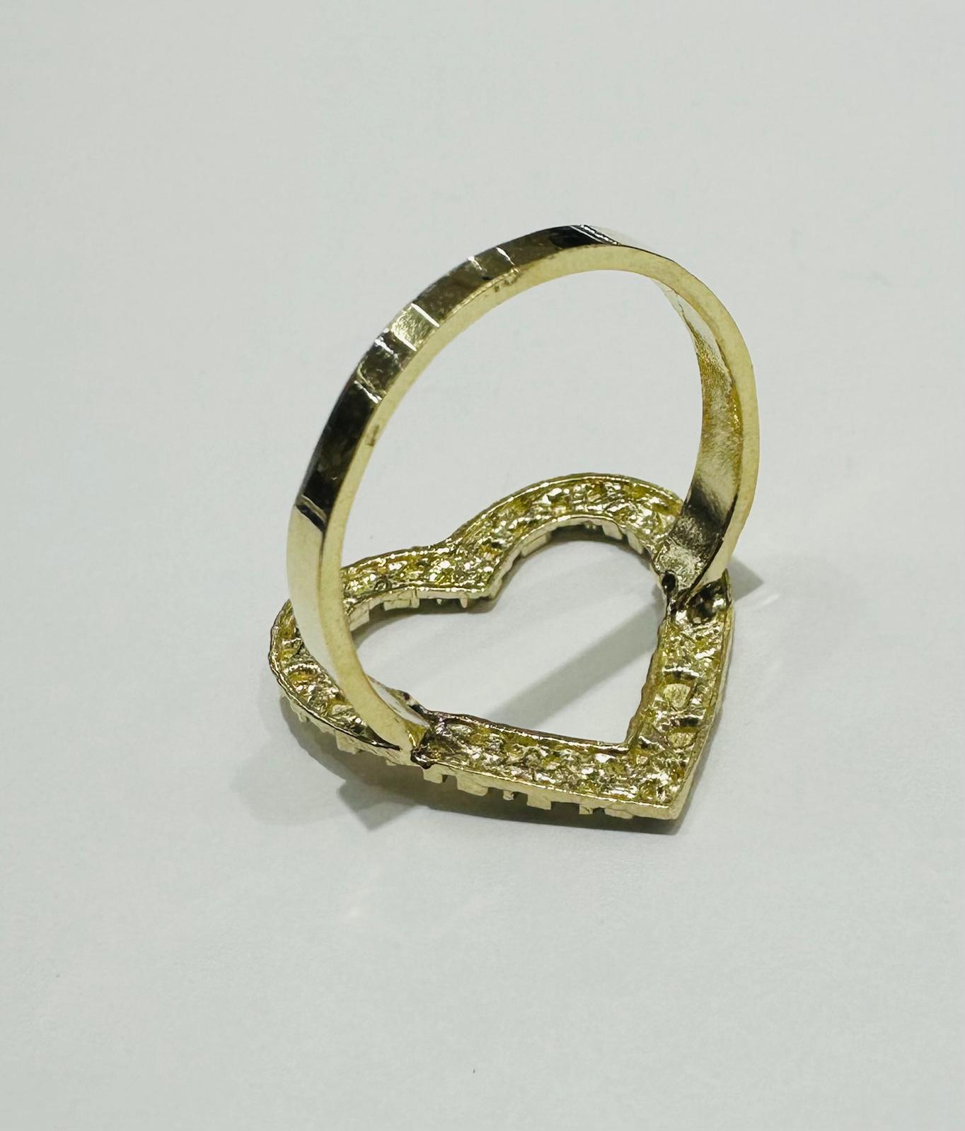 10K GOLD NUGGET HEART RING, SIZE: 7, Weight: 2.4gm