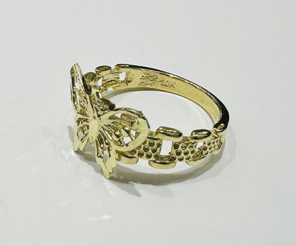 10K GOLD BUTTERFLYRING, SIZE: 6, Weight: 2.4gm
