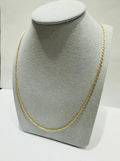 10K GOLD ROPE CHAIN, 22" WEIGHT: 1.8gm