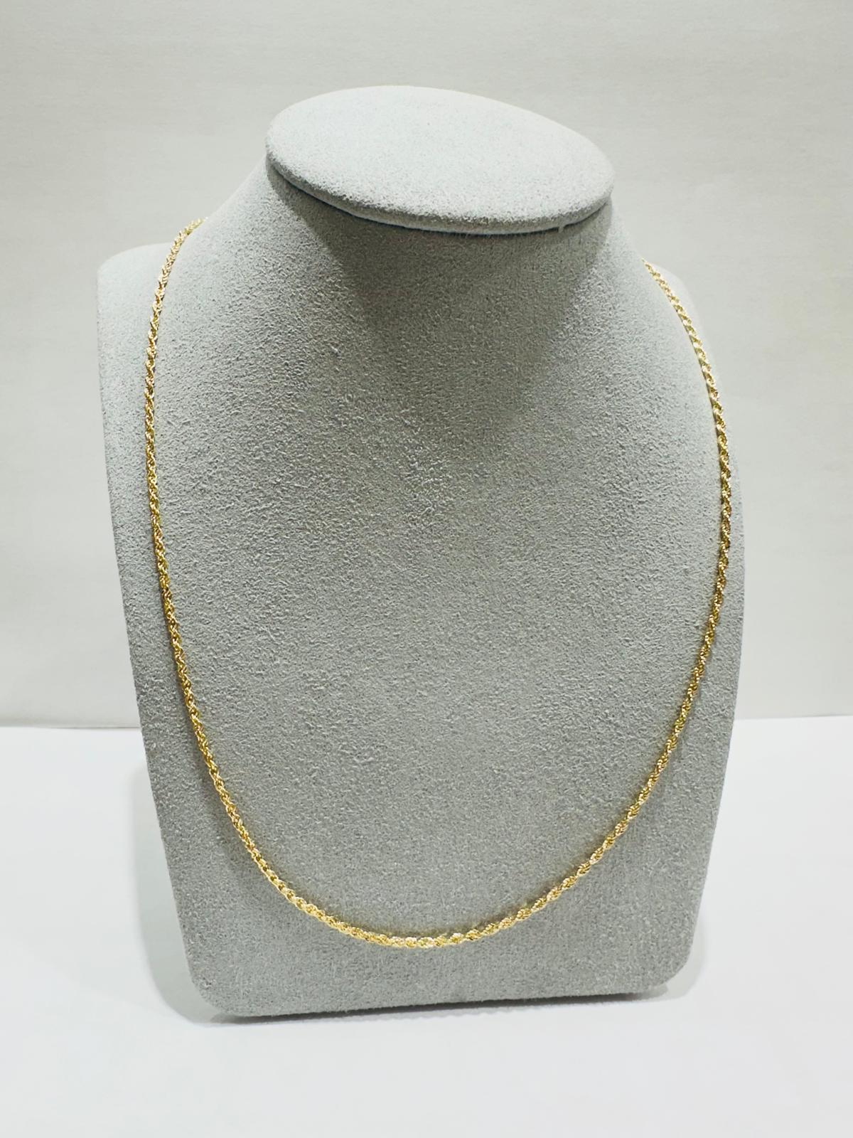 10K GOLD ROPE CHAIN, 22" WEIGHT: 1.8gm