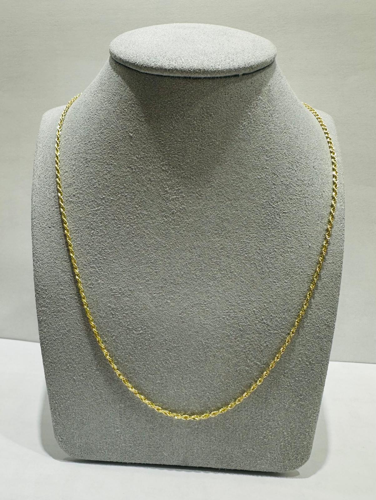 10K GOLD ROPE CHAIN, 24" WEIGHT: 1.9gm