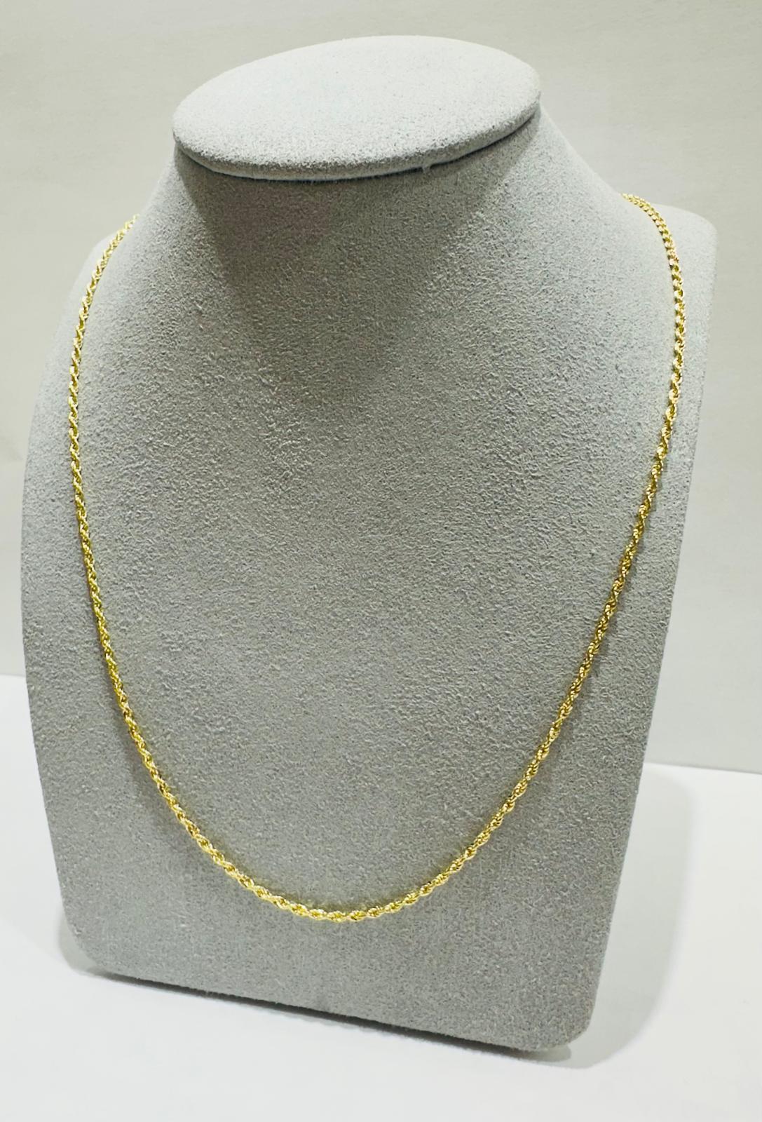 10K GOLD ROPE CHAIN, 24" WEIGHT: 1.9gm