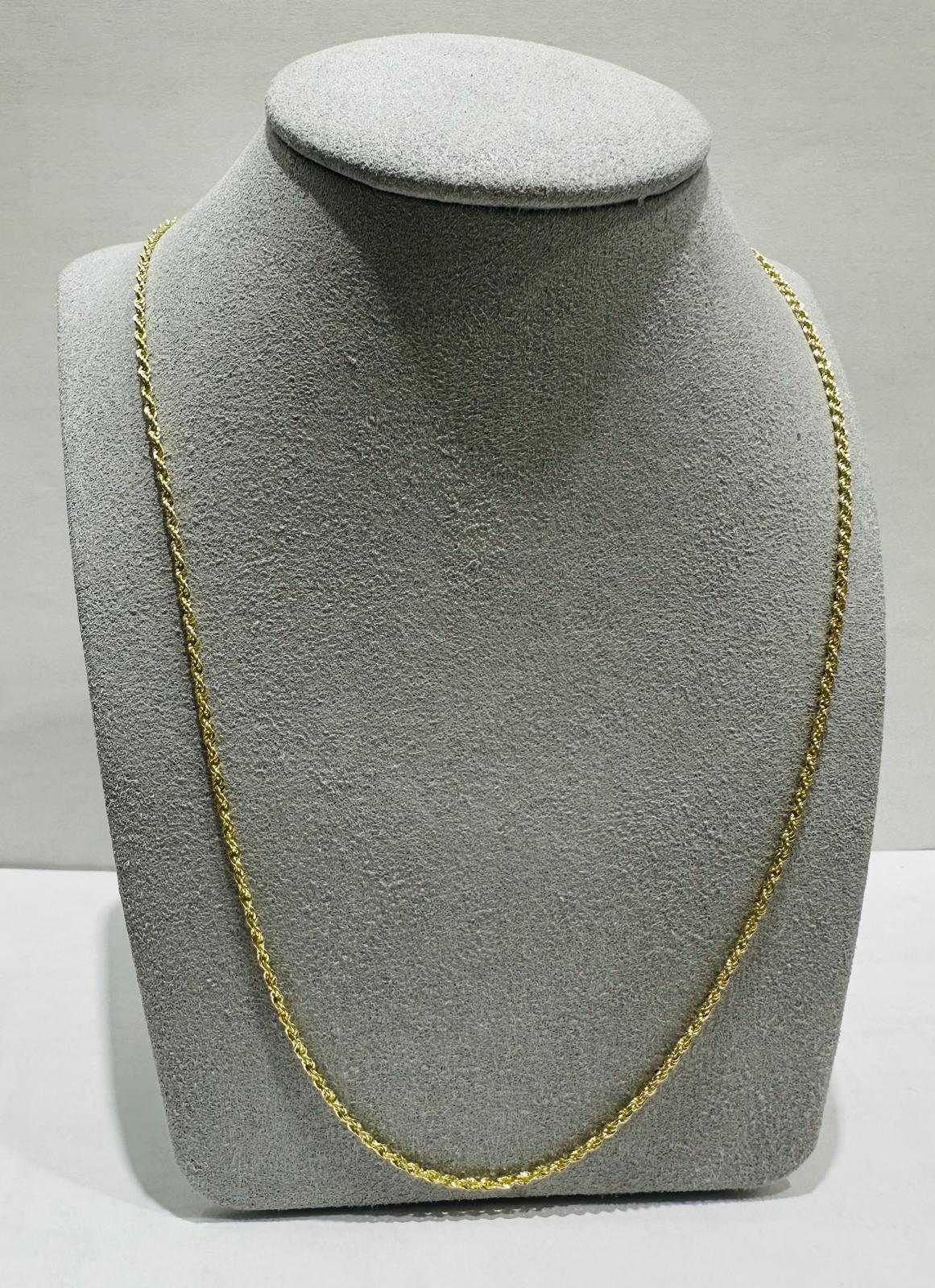 10K GOLD ROPE CHAIN, 24" WEIGHT: 1.9gm