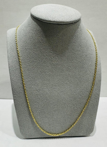 10K GOLD ROPE CHAIN, 24" WEIGHT: 1.9gm