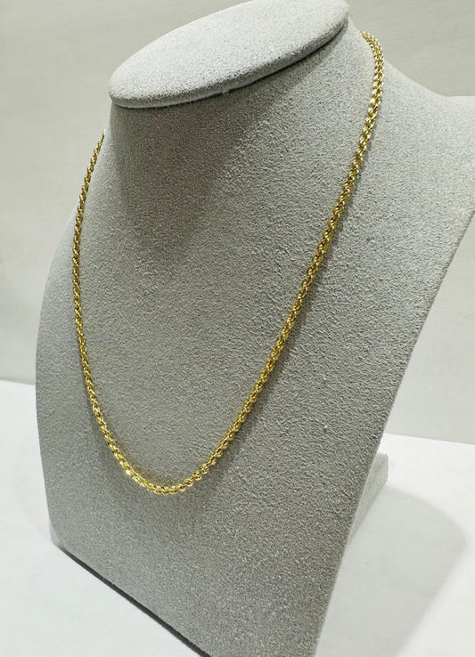10K GOLD ROPE CHAIN, 14" WEIGHT: 1.6gm