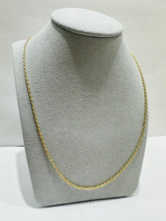 10K GOLD ROPE CHAIN, 22" WEIGHT: 1.9gm
