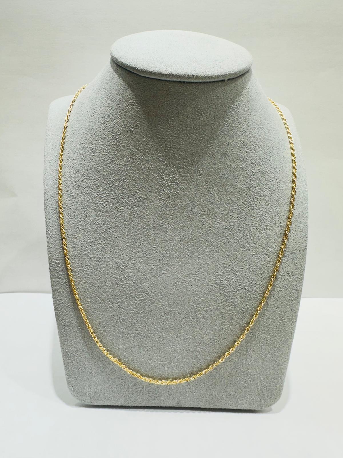 10K GOLD ROPE CHAIN, 22" WEIGHT: 1.8gm